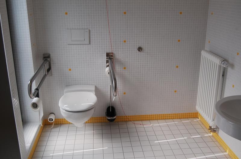 Accessible toilet located at +1