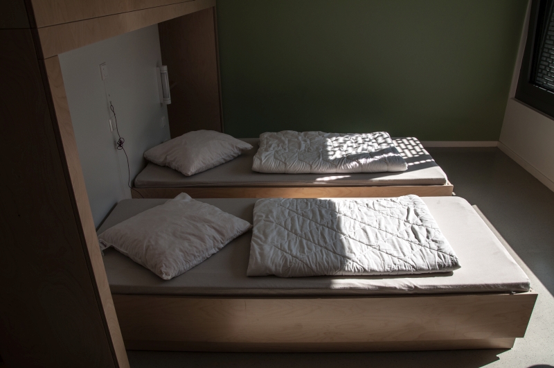 Blick auf die Betten im Zimmer 201
