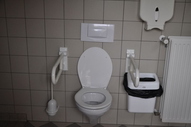 Toilet for persons with reduced mobility