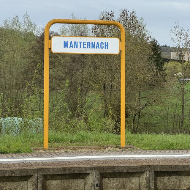 Vue de l'arrêt de train de Manternach